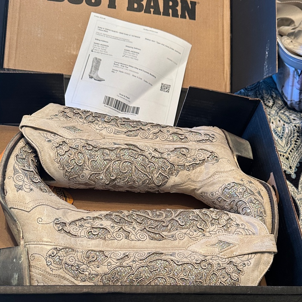 Corral Silver Embroidered Boots